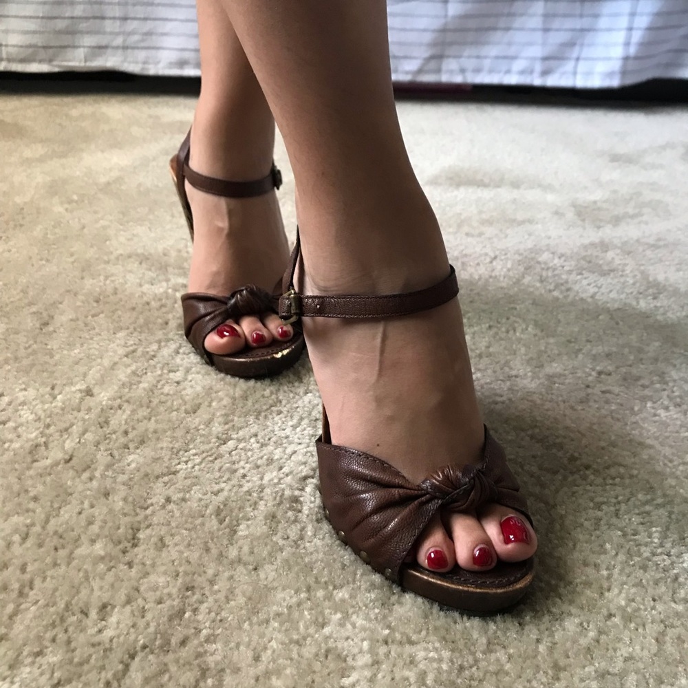 Vintage Wooden Banana Republic High Heel Sandals
